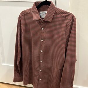 Mizzen+Main Men's Leeward Dress Shirt Red Clay Logan Plaid Trim Fit
